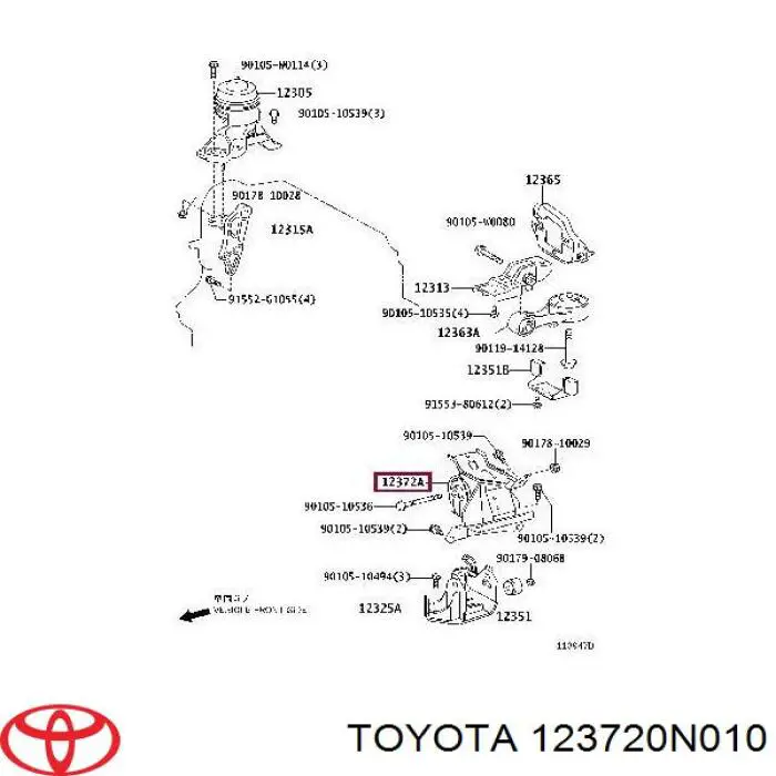 123720N010 Toyota Ліва опора двигуна