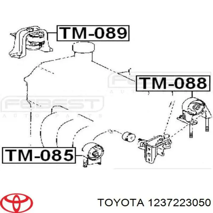 Подушка (опора) двигуна, ліва передня Toyota 1237223050 ціна, від 12.76 USD