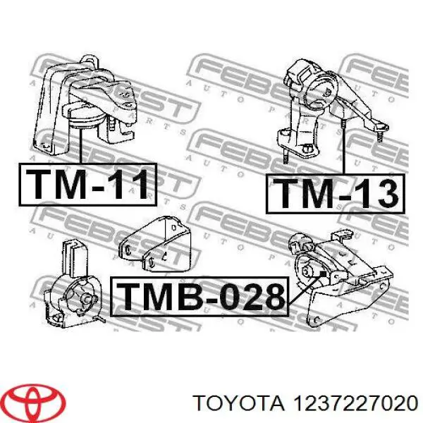 1237227020 Toyota подушка (опора двигуна, ліва)