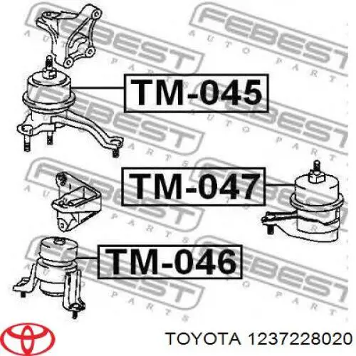1237228020 Toyota подушка (опора двигуна, ліва)