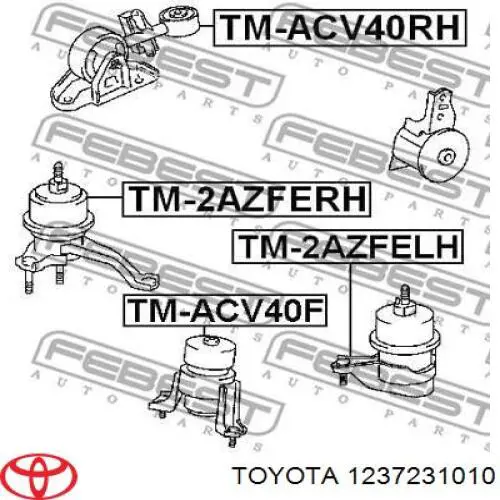 1237231010 Toyota подушка (опора двигуна, ліва)