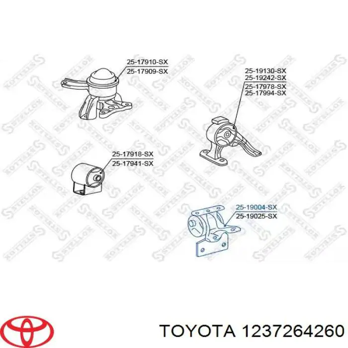 1237264260 Toyota подушка (опора двигуна, ліва)