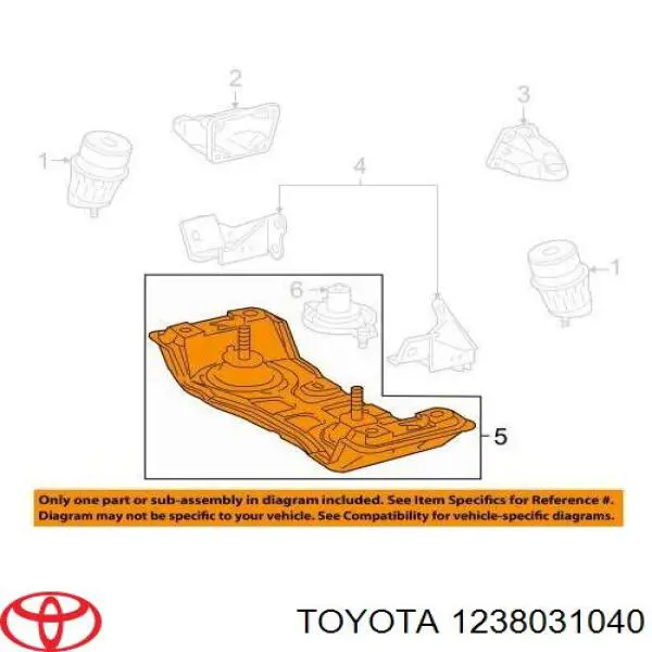 1238031040 Toyota Задня подушка двигуна