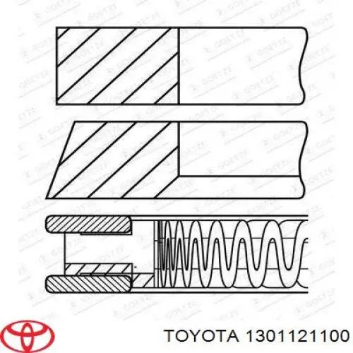 Кільця поршневі комплект на мотор, STD. Toyota Prius (NHW20) (Тойота Пріус)