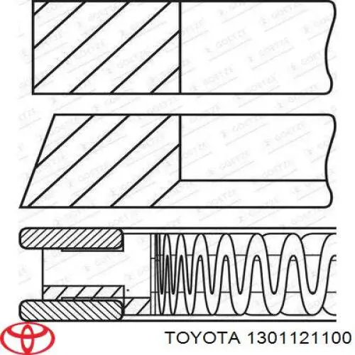 Кільця поршневі комплект на мотор, STD. Toyota 1301121100 ціна, від 79.45 USD