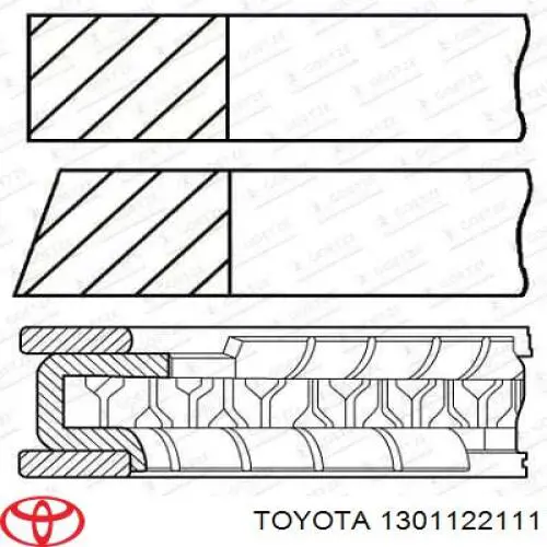 Кільця поршневі комплект на мотор, 4-й ремонт (+1,00) на Toyota Avensis (T25)