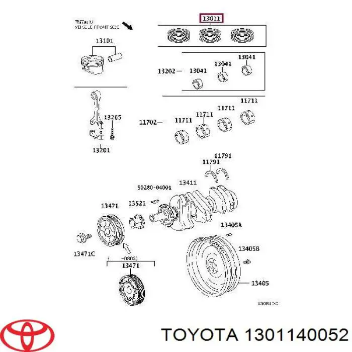Купити 1301140052 Toyota Маслоз'емні кільця, стандартні