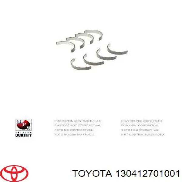 130412701001 Toyota вкладиші колінвала, шатунні, комплект, стандарт (std)