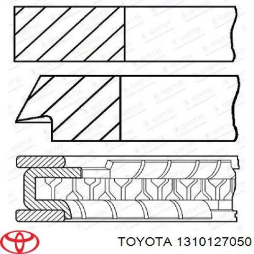 Поршень (комплект на мотор), STD Toyota 1310127050 ціна, від 184.29 USD