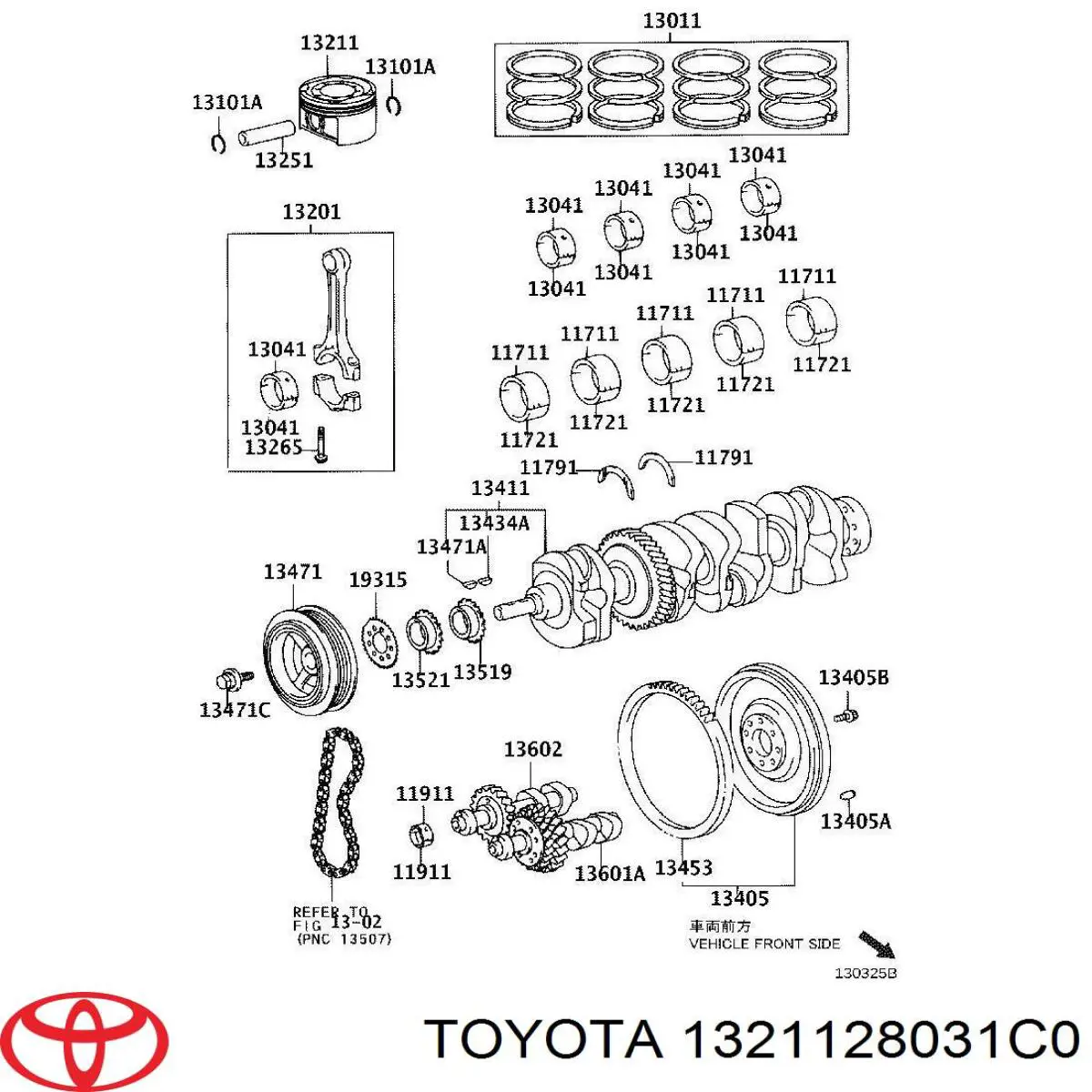 Поршень двигуна без кілець Toyota 1321128031C0 ціна, від 49.72 USD