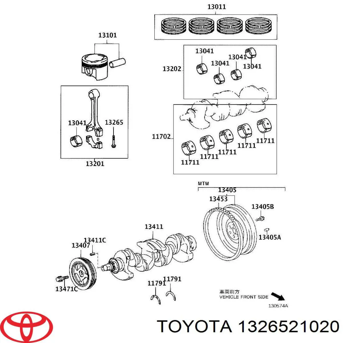 Болт шатуна Toyota 1326521020 ціна, від 2.72 USD