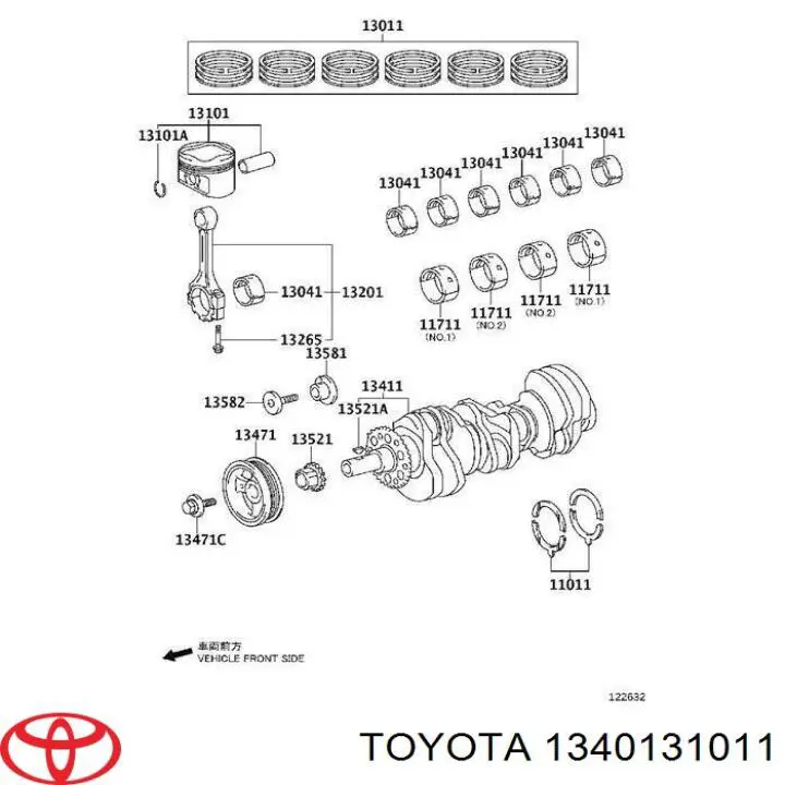Вал колінчастий і маховик Toyota Land Cruiser PRADO ASIA позашляховик (J12) (2002 - 2010) ціна, від 1482.51 USD