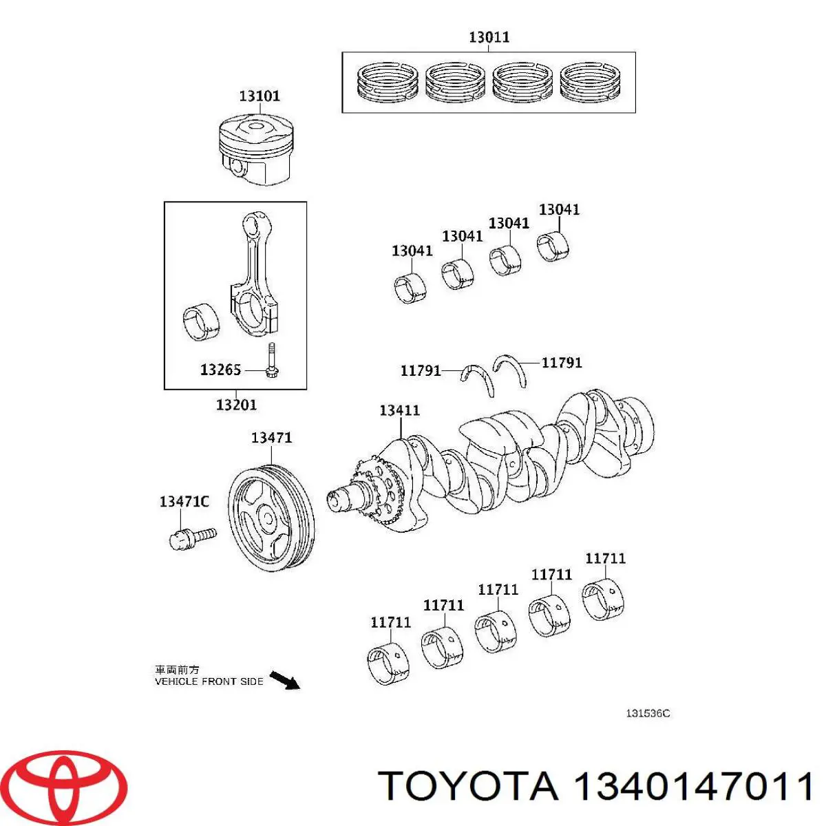 1340147011 Toyota Колінвал двигуна