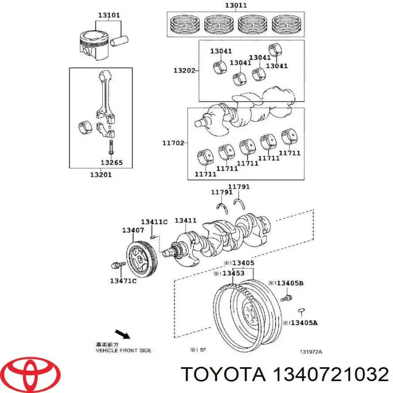 Купити 1340721032 Toyota Шків колінчастого вала