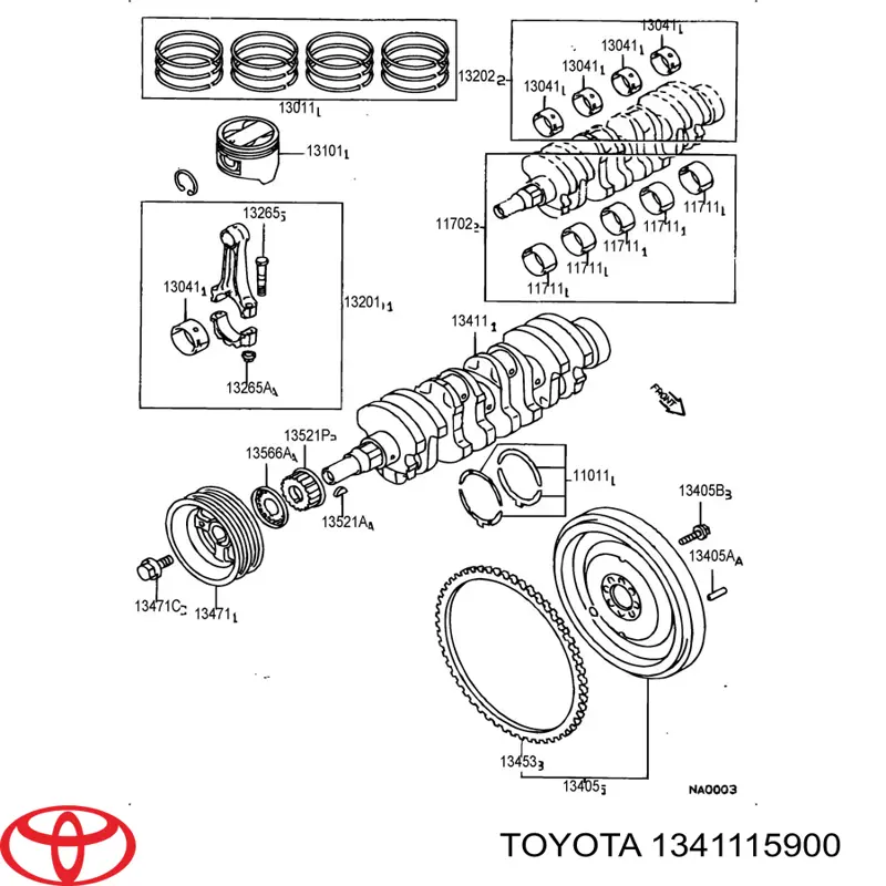 Колінвал двигуна на Toyota Tercel (AL25)