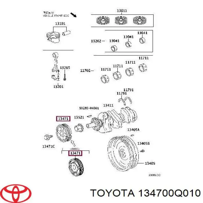 Купити 134700Q010 Toyota Шків колінчастого вала
