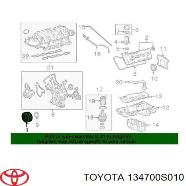 Шків колінвала (демпфер ) Toyota 134700S010 ціна, від 78.37 USD