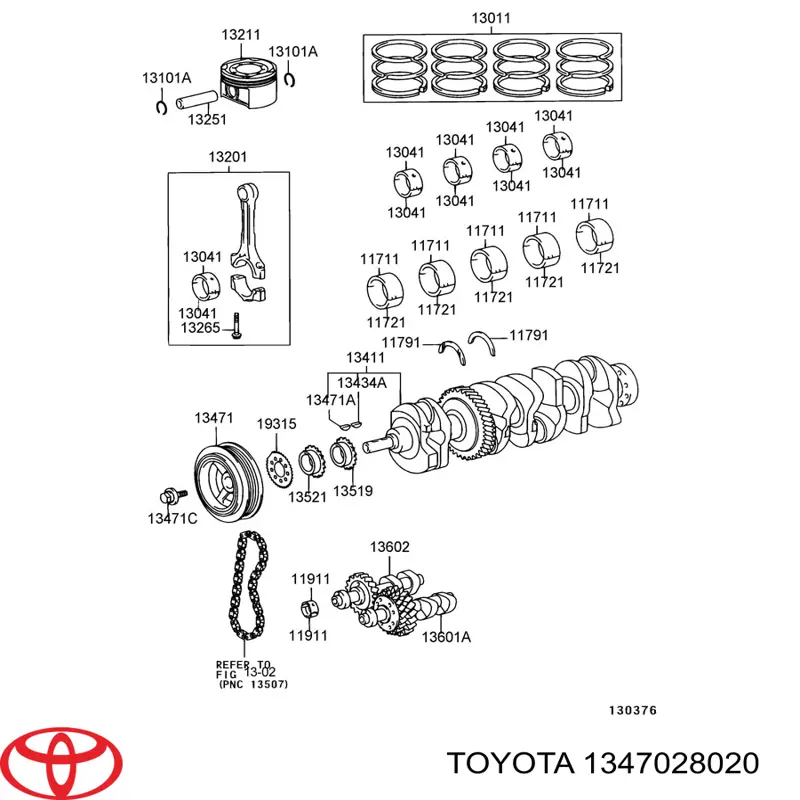 Шків колінвала 1347028020 Toyota