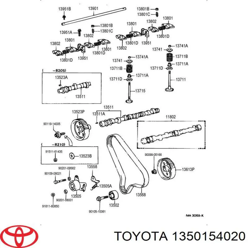 Купити 1350154020 Toyota Розподільчий вал двигуна