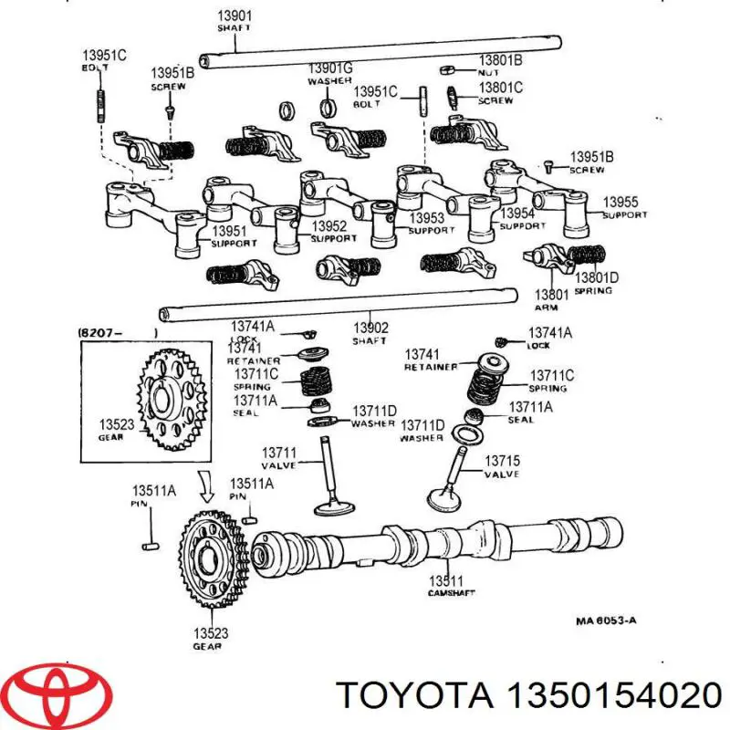 1350154020 Toyota розподілвал двигуна