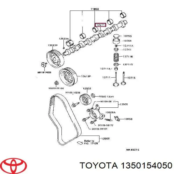 Розподілвал двигуна Toyota 1350154050 ціна, від 194.91 USD