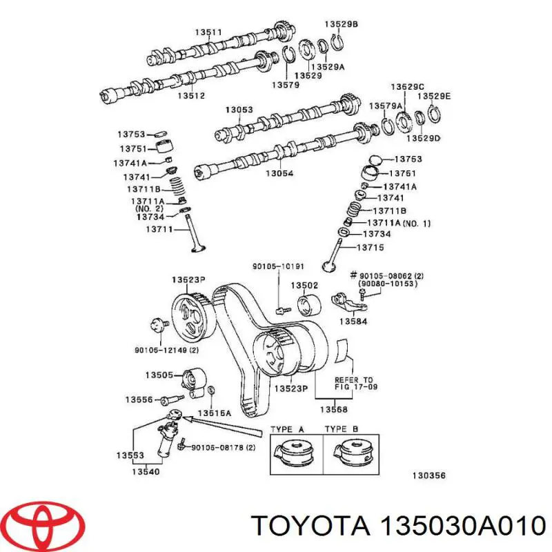 Ролик ременя ГРМ, паразитний 135030A010 Toyota