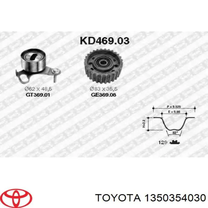 1350354030 Toyota Паразитний провідний ролик