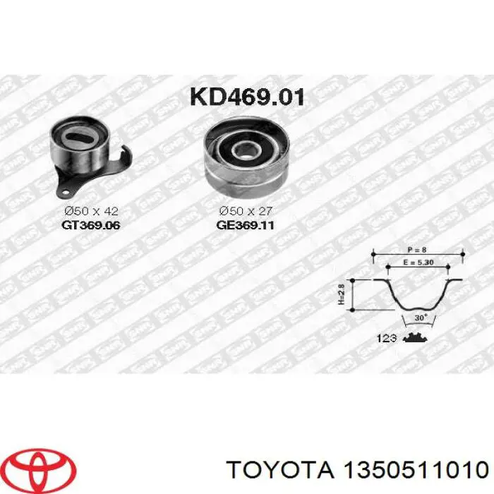 Ролик натягувача ременя ГРМ 1350511010 Toyota
