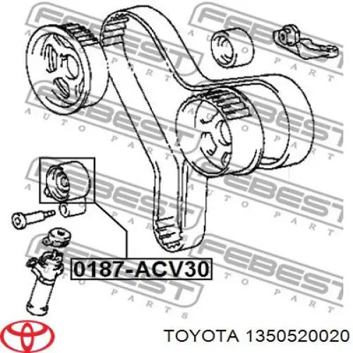 Ролик натягувача ременя ГРМ 1350520020 Toyota