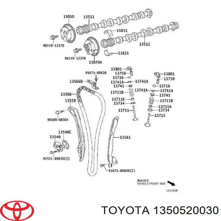 1350520030 Toyota ролик натягувача ременя грм