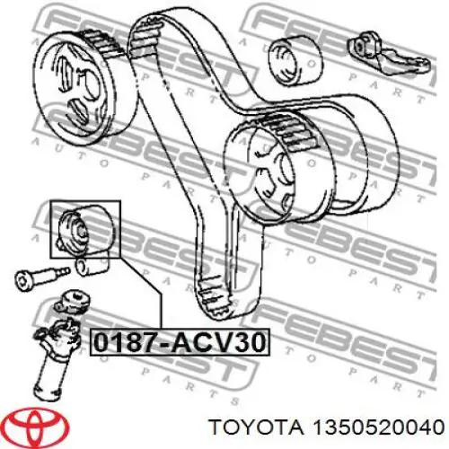 Ролик натяжителя ременя газорозподілу Toyota 1350520040 ціна, від 66.36 USD