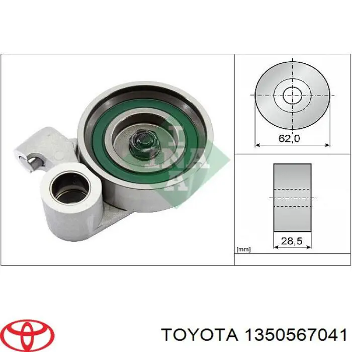 Ролик натяжителя ременя газорозподілу Toyota 1350567041 ціна, від 23.14 USD