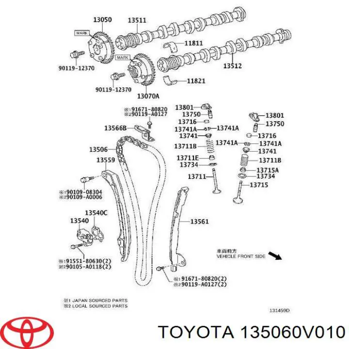 135060V010 Toyota Ланцюг приводу распредвала