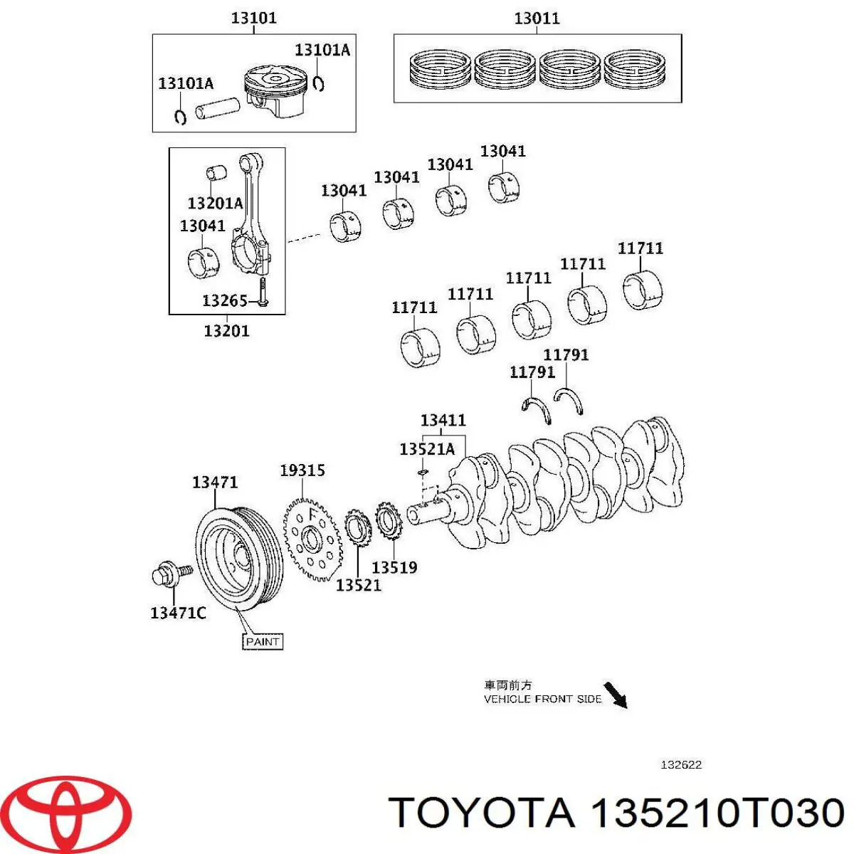 SPROCKET, CRANKSHAFT__ TOYOTA 135210T030