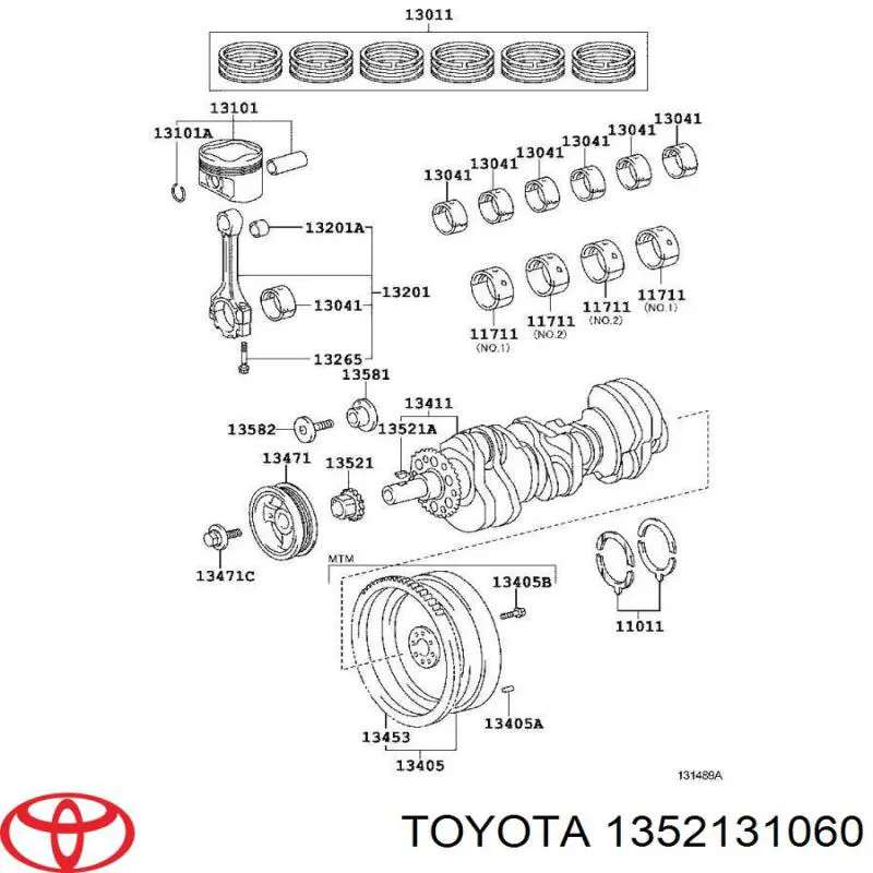 1352131060 Toyota зірка-шестерня приводу коленвалу двигуна