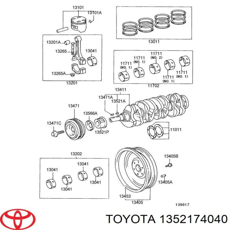 Зірочка приводу коленвала двигуна Toyota 1352174040 ціна, від 22.24 USD