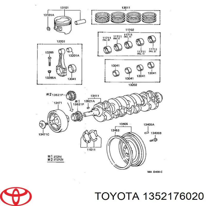 1352176020 Toyota заспокоювач ланцюга грм
