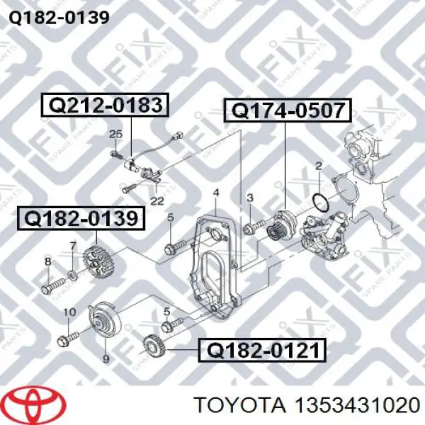 1353431020 Toyota Зірка-шестерня приводу коленвалу двигуна