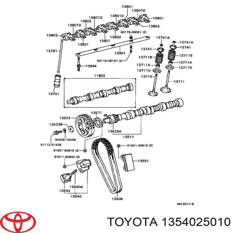 1354025010 Toyota Натягувач ременя ГРМ