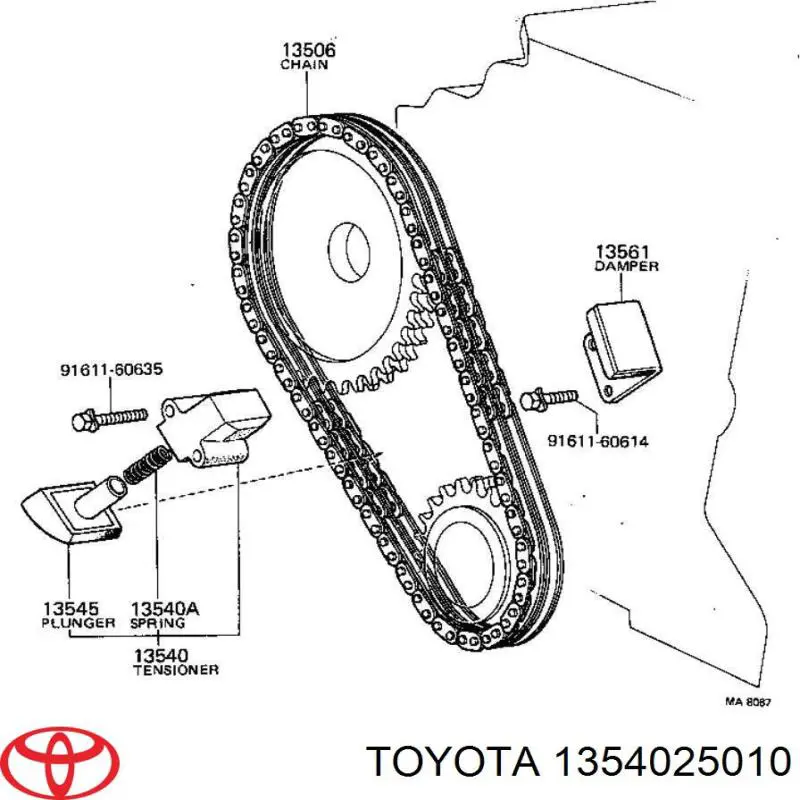 Натягувач ременя ГРМ Toyota Hiace 2 (H5) (Тойота Хайейс)