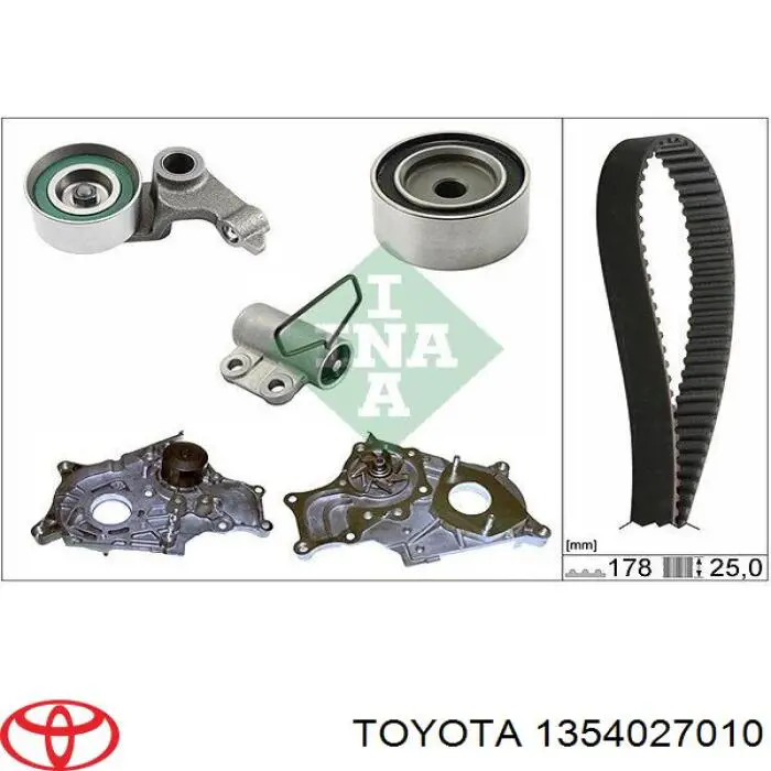 Натягувач ременя ГРМ Toyota 1354027010 ціна, від 34.27 USD