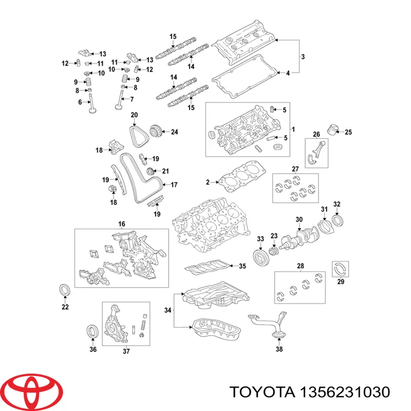 1356231030 Toyota Заспокоювач ланцюга ГПК, внутрішній