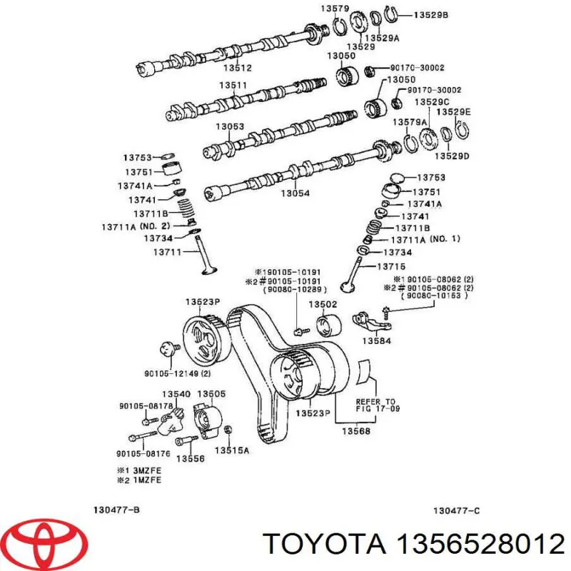 Пружина ролика натягувача ременя ГРМ 1356528012 Toyota