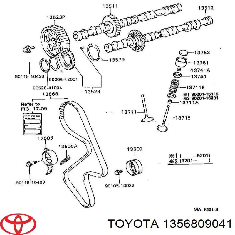 Ремінь ГРМ 1356809041 Toyota