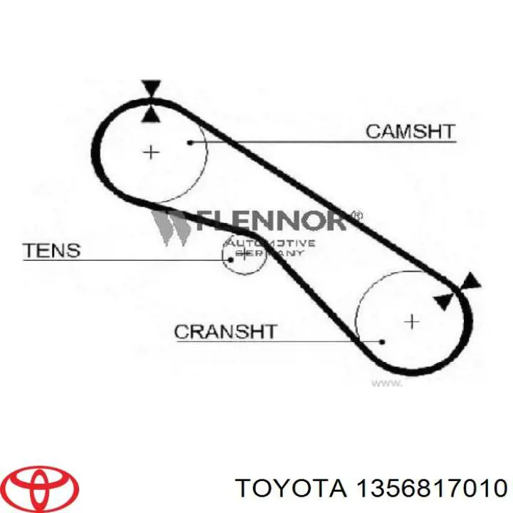 Зубчастий ремінь Toyota 1356817010 ціна, від 12.98 USD