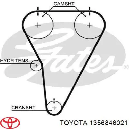 Зубчастий ремінь Toyota 1356846021 ціна, від 32.29 USD