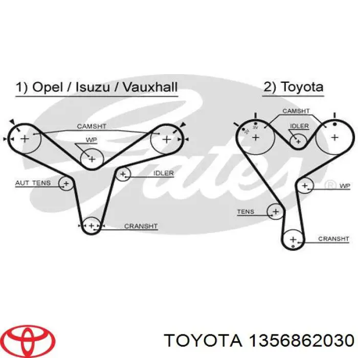 Купити 1356862030 Toyota Ремінь газорозподільного механізму