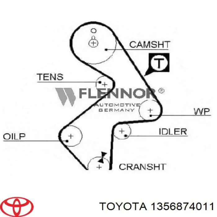 Зубчастий ремінь Toyota 1356874011 ціна, від 19.85 USD
