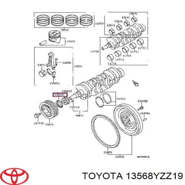 Купити 13568YZZ19 Toyota Ремінь газорозподільного механізму