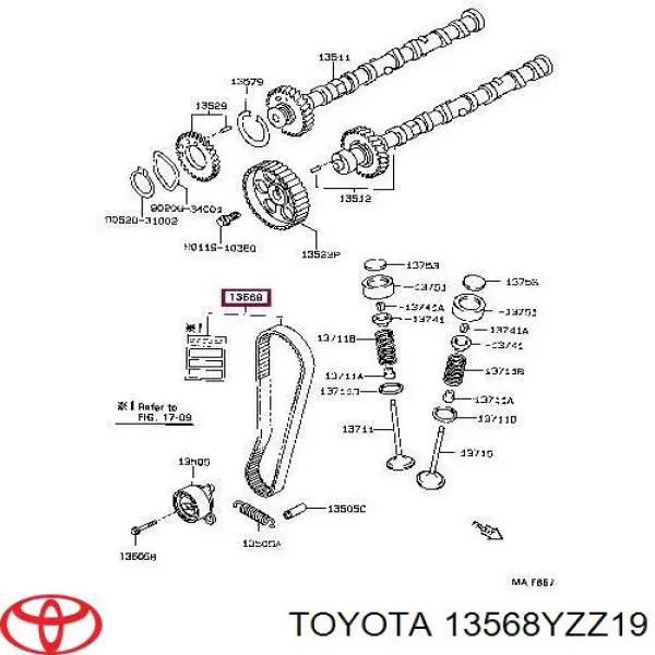 13568YZZ19 Toyota ремінь грм